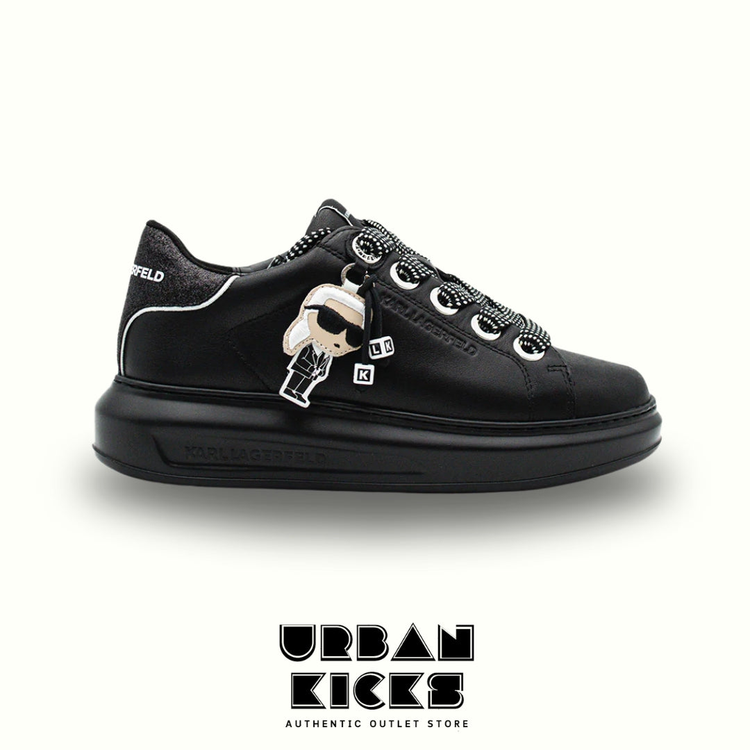Karl Lagerfeld Kapri Karl NFT Black Leather Sneakers – Women's