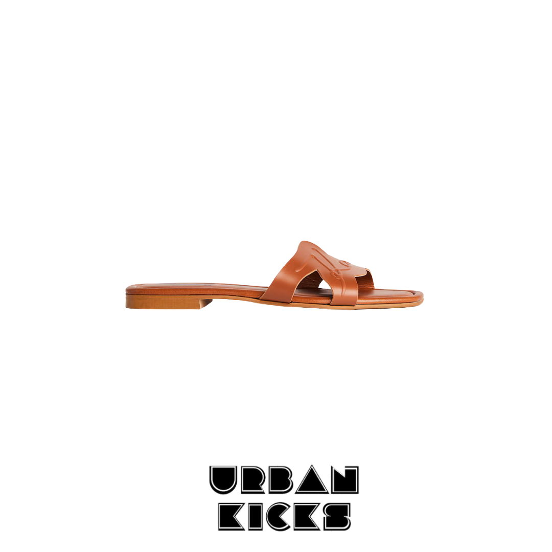Karl Lagerfeld BRIO Leather Sliders Brown