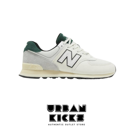 New Balance 574 White/Green Low-Top Sneakers