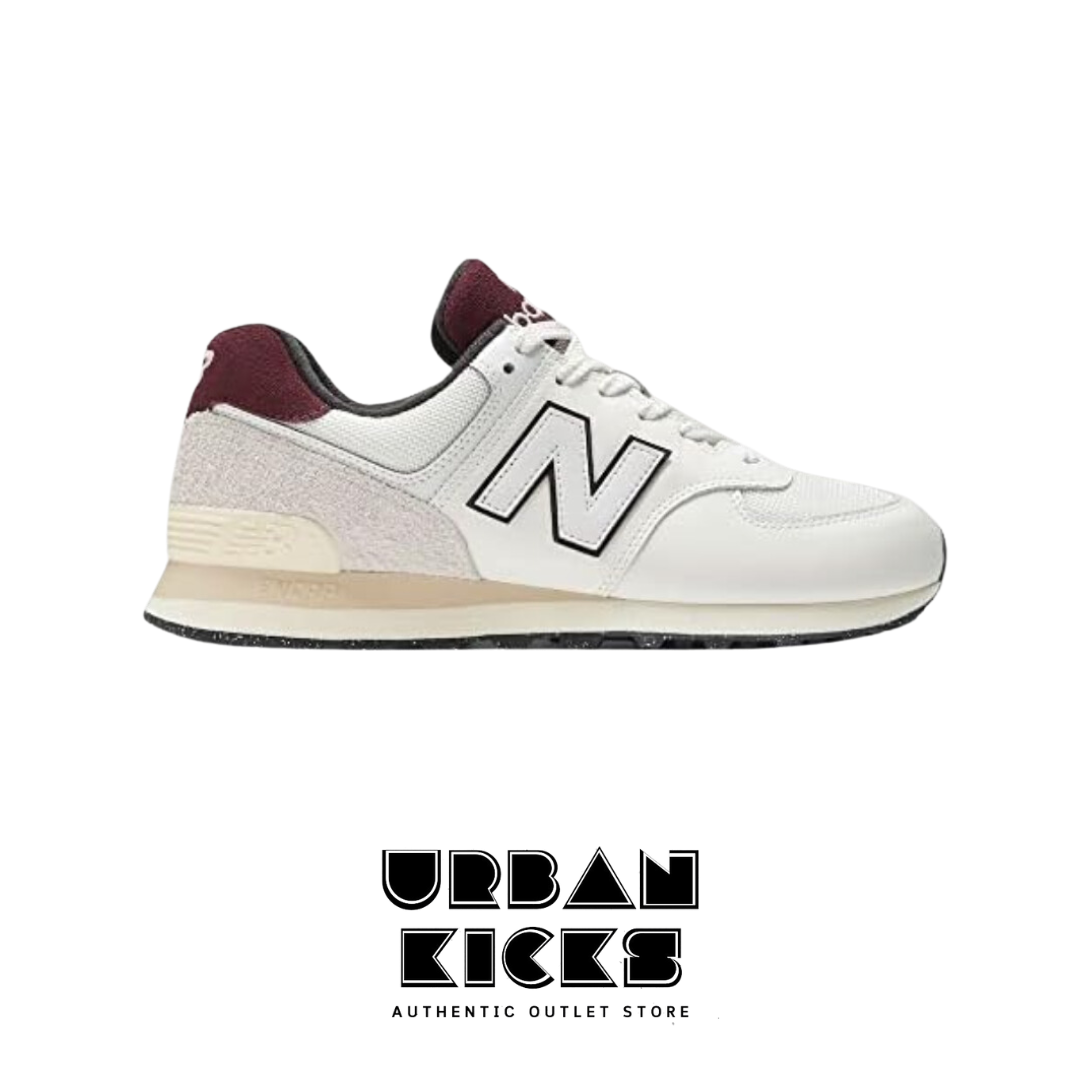 New Balance 574 White/Burgundy