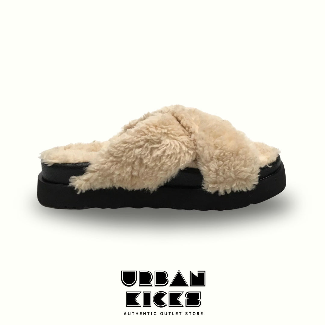 UGG Fuzz Sugar Cross Slide – Natural
