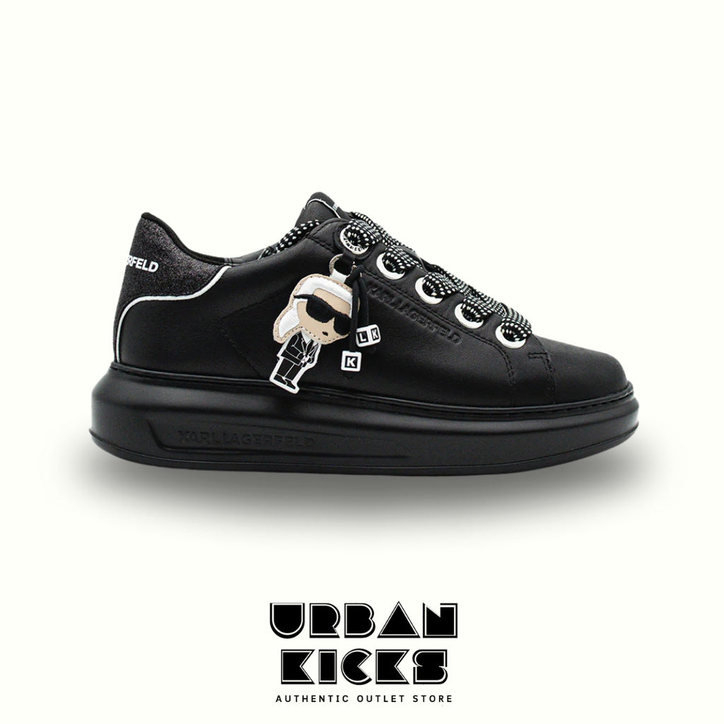 Karl Lagerfeld Kapri Karl NFT Black Leather Sneakers – Women's