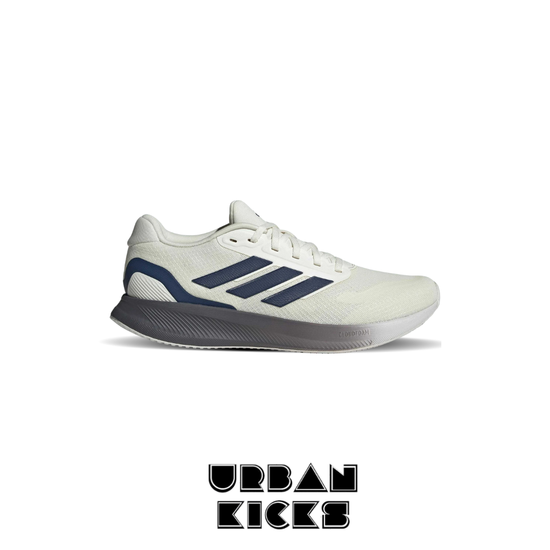 adidas Runfalcon 5 Road Running Shoes in Off White, Dark Blue, and Dash Grey