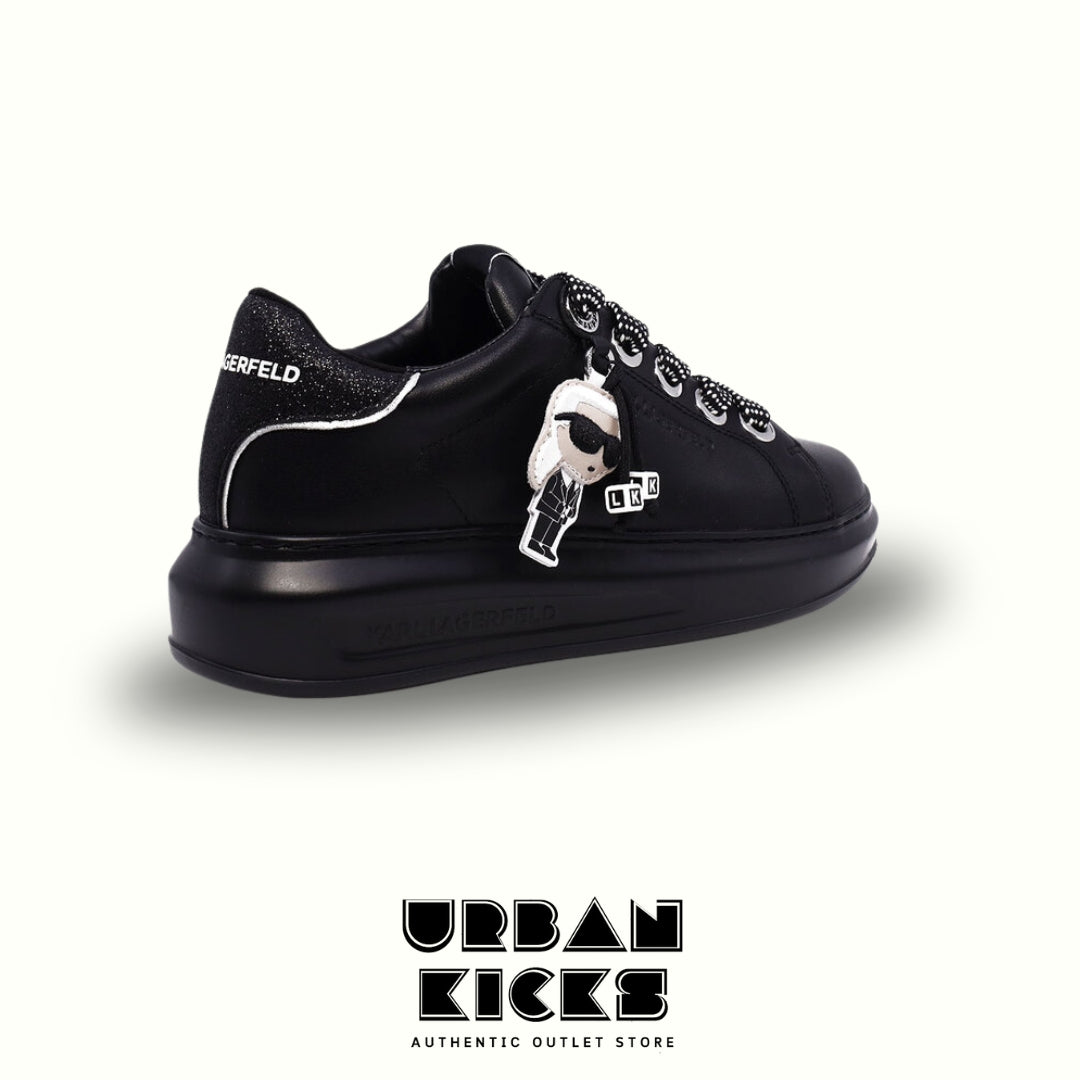 Karl Lagerfeld Kapri Karl NFT Black Leather Sneakers – Women's
