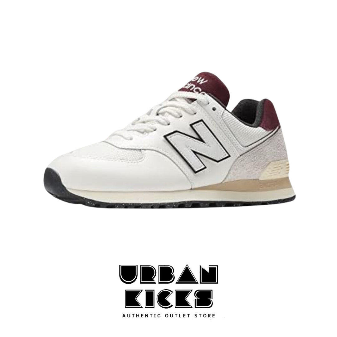 New Balance 574 White/Burgundy