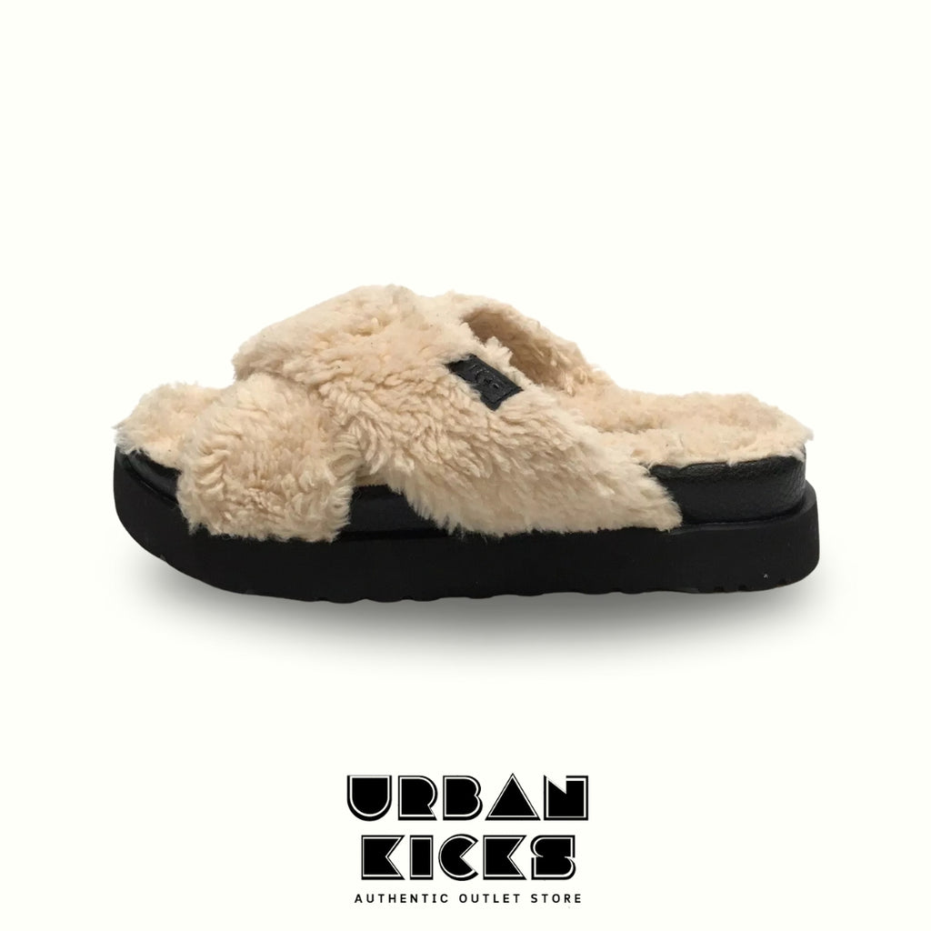 UGG Fuzz Sugar Cross Slide – Natural