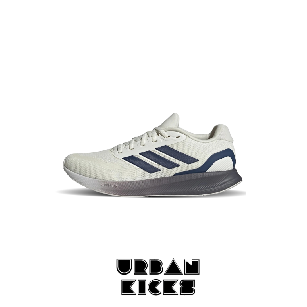 adidas Runfalcon 5 Road Running Shoes in Off White, Dark Blue, and Dash Grey