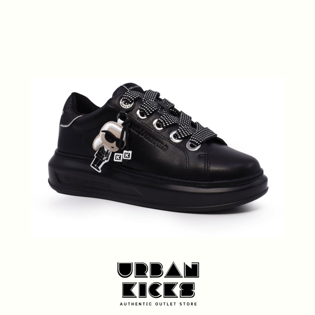 Karl Lagerfeld Kapri Karl NFT Black Leather Sneakers – Women's