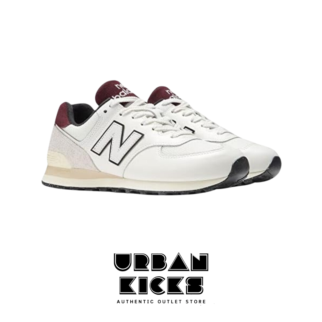 New Balance 574 White/Burgundy