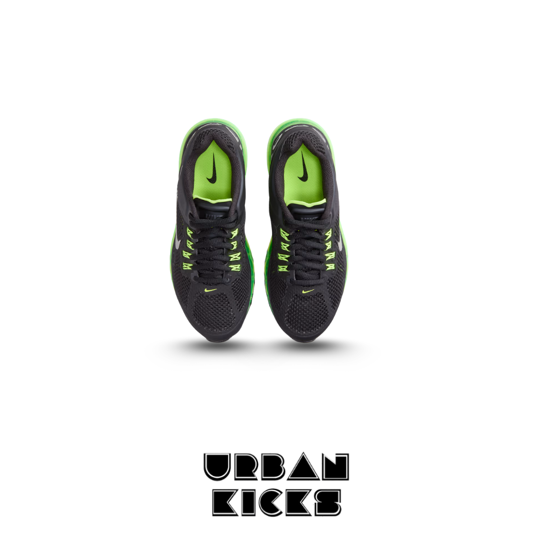 Nike Air Max in Black / Volt / Metallic Silver