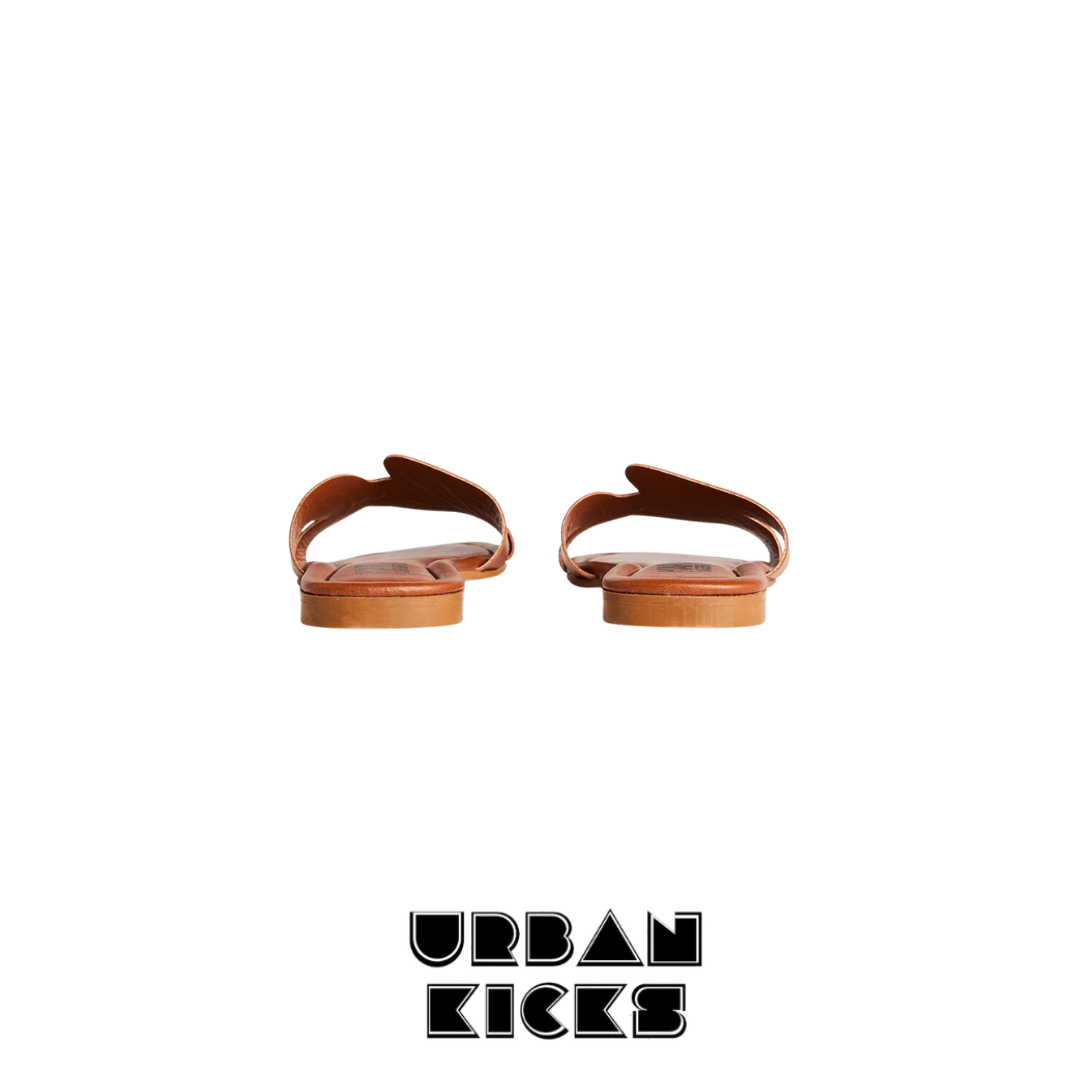Karl Lagerfeld BRIO Leather Sliders Brown