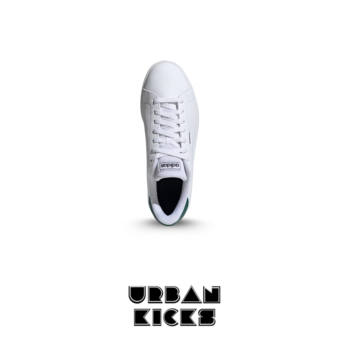 Adidas Court Shoes in Cloud White / Cloud White / Collegiate Green