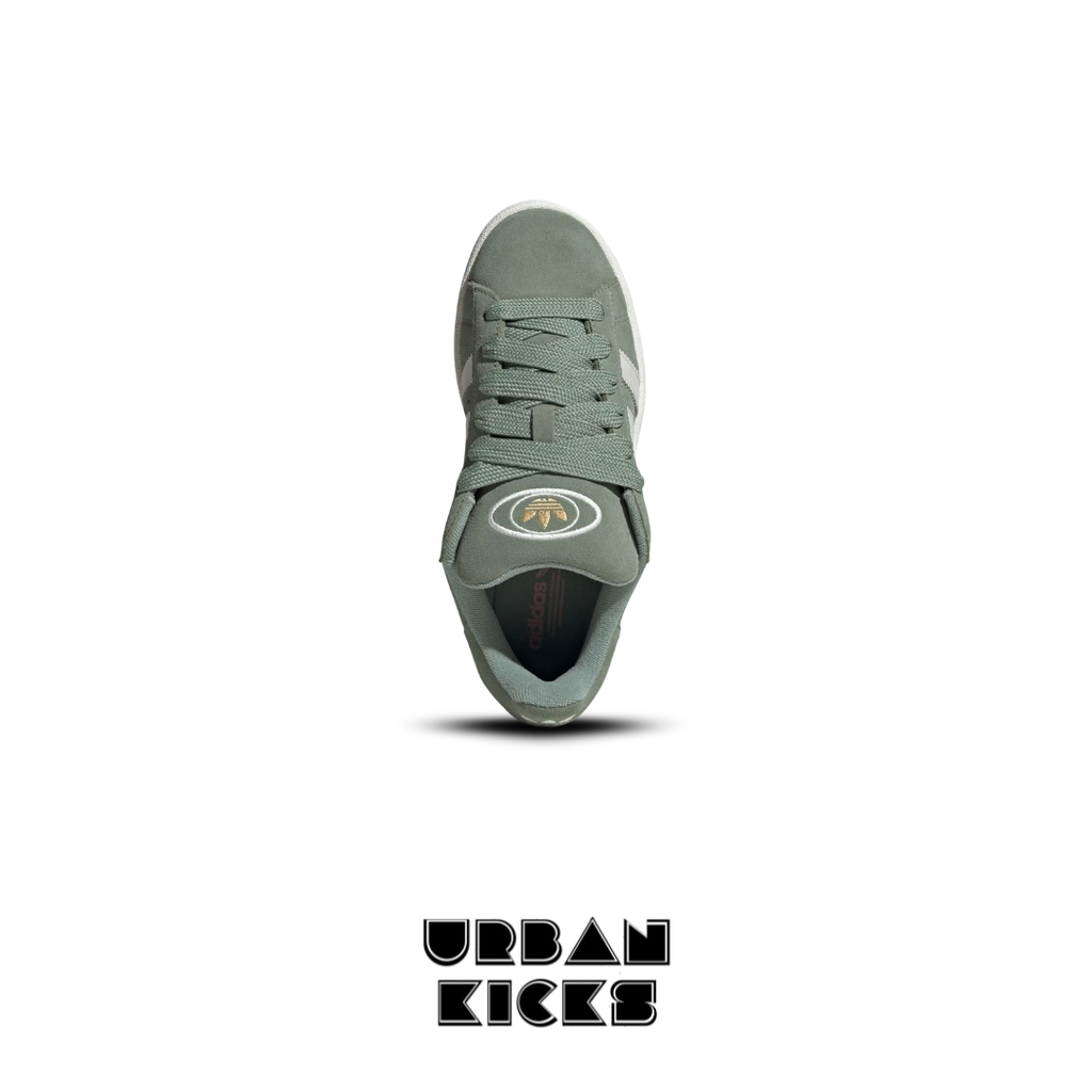 Campus 00s Shoes in Silver Green, Off White, and Gum