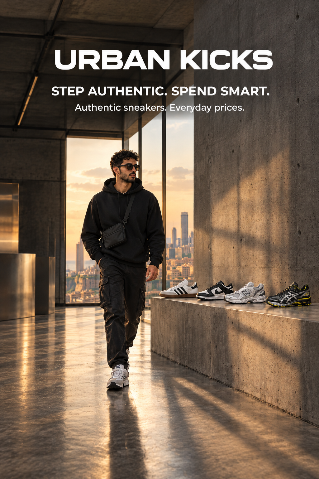 Mobile-friendly Urban Kicks banner without shopping buttons